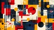 © Pat J. - A dynamic geometric vector background, featuring Scandinavian colors with a mix of circles and squares in an abstract layout