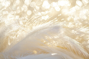 Wall Mural - feathery white background with a few blurry spots. the background is filled with light and the feath