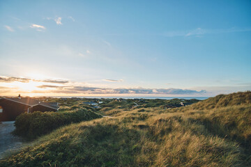 view over saltum beach in northern denmark. high quality photo