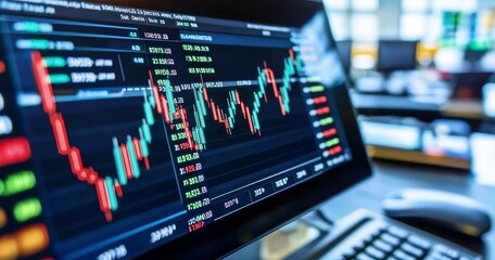 Poster - A graphic concept of a stock market or forex trading graph