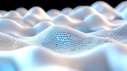 Poster - an abstract light blue glowing background for medical devices and digital technology