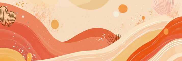 Poster - A vibrant doodle design showcases warm tones and retro patterns, reflecting the playful aesthetics of the 70s and 80s era. Generative AI