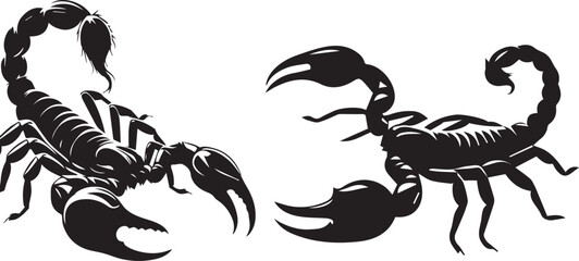 Wall Mural - Scorpion silhouette vector EPS  SET