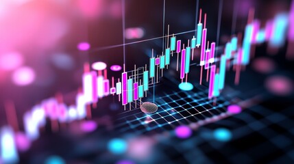 Poster - Diagrams of stock markets. Business graphs. Investment graphs. Abstract financial charts. 3D renderings.