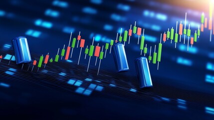 Poster - 3D rendering of stock market chart, business graph, investment graph. Abstract financial chart.