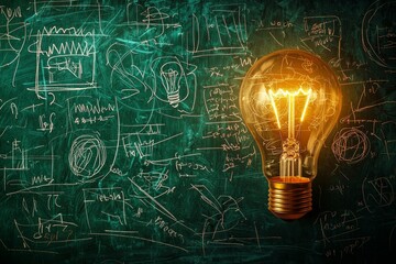 Poster - A mixed media image of the light bulb as a symbol of innovation.