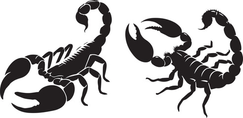 Wall Mural - Scorpion silhouette vector EPS  SET