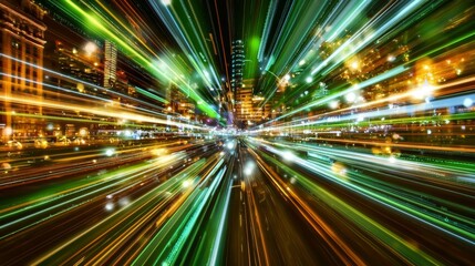Poster - The digital technology background highlights a vibrant and interconnected world of ones and zeros, triggering innovation, connectivity, and progress in the modern era. Based on stock.