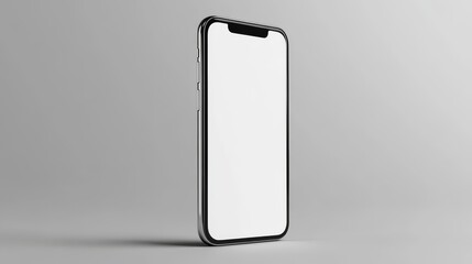 Smartphone mockup, blank screen, tilted angle, vector illustration