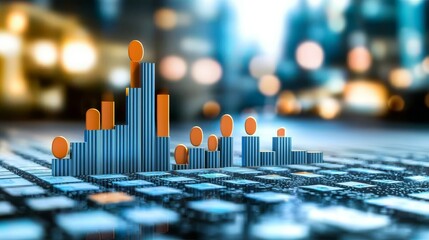 Poster - Financial finance stock, financial investment, chart, graph, invest, interface, indicator, rising, stock. Calculating indicator chart and graph is a tool used to invest.