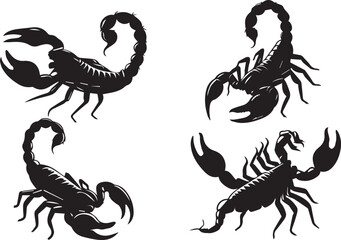 Wall Mural - Scorpion silhouette vector EPS  SET