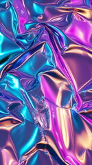 Aufkleber - Abstract holographic foil texture. Rainbow gradient of shiny metallic liquid, reflecting neon purple, blue, and green tones Vertical texture poster header banner cover design template