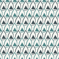 Canvas Print - Paint brush seamless pattern. Freehand grunge design background. Scale, triangle motif ornament. Trendy handdrawn geometric print. Modern artistic hand drawn abstract vector wallpaper