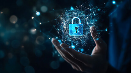 Poster - Cyber ??security and data protection internet network security protect business and financial transaction data from cyber attack user private data security encryption