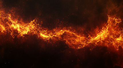 Leinwandbilder - Burning fire flames border white texture isolated 