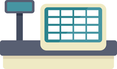 Poster - Electronic cash register is making a transaction with blank screen