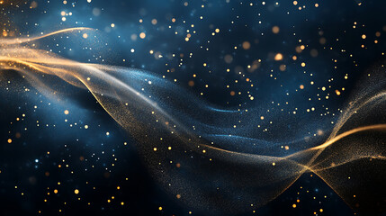 Poster - Abstract background with star Dark blue and gold particle