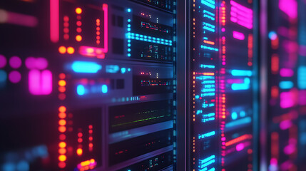 Aufkleber - Modern Rack LED console in server room data center 