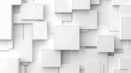 Poster - Modern white and light grey square overlapped pattern on background with shadow white background Minimal geometric white light background abstract design Elegant white and grey Background 