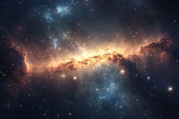 elegant galaxy view with soft, glowing stars and cosmic fog