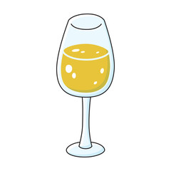 White wine glass isolated vector illustration