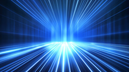 Fototapete - Vector Abstract science futuristic energy technology concept Digital image of light rays stripes lines with blue light background