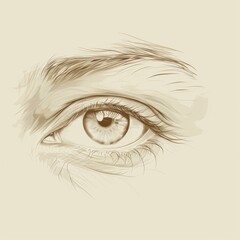 Poster - A detailed sketch of an eye. AI.