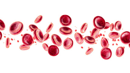 Poster - blood cells wave on white background