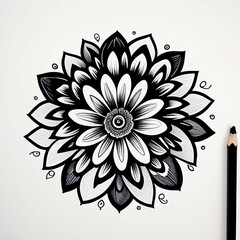 Floral ornaments doodle set with Hand drawn , Doodle of tree branches with leaves and flowers