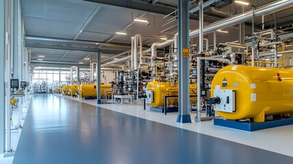Poster - Cutting Edge Natural Gas Production Facility Featuring a Sophisticated Industrial Design and a Clean Efficient Environment