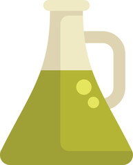 Wall Mural - Laboratory glassware containing green chemical liquid icon in flat style