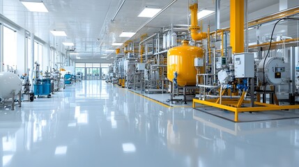 Aufkleber - Innovative Eco Friendly Biodiesel Processing Facility with Modern High Tech Equipment Showcasing Sustainable Clean Energy Solutions in a Rural Landscape