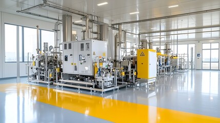 Poster - Sleek modern biodiesel facility with eco friendly fuel processing technology and state of the art high tech equipment promoting sustainable energy practices and a greener future