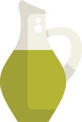 Poster - Glass jug containing olive oil isolated on white background