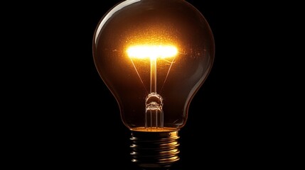 Poster - Glowing Light Bulb on Dark Background