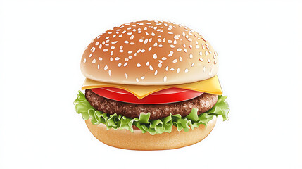 Poster - hamburger isolated on white background