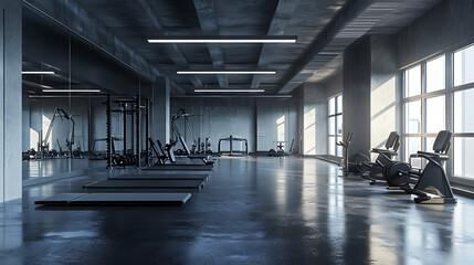 Leinwandbilder - empty gym interior 3 d illustration 3 d rendering