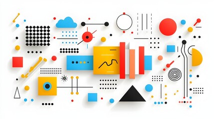 Leinwandbilder - Captivating Minimalist Geometric Design with Bold Checkered Patterns in a Clean Contemporary Aesthetic  Striking Featuring Sleek Shapes Vibrant Colors and a Retro Inspired Groovy Vibe