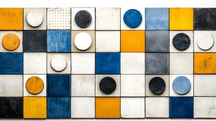 Leinwandbilder - Sleek and minimalist brutalist geometric design with a distorted and unique grid format creating an abstract and futuristic architectural composition