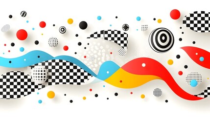Leinwandbilder - Striking minimalist art showcasing retro brutalist architectural forms in a distorted checkered grid perfect for contemporary design trends and creative projects
