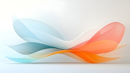Fototapete - Graceful and fluid arcs of soft gradient layers flow together in a seamless minimalist abstract background invoking a sense of motion and elegant visual harmony