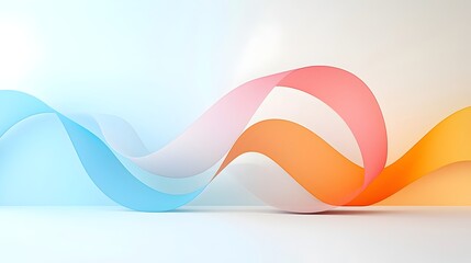 Poster - Captivating minimalist abstract backdrop featuring a mesmerizing composition of intertwined fluid gradient curves and elegant geometric shapes creating a sleek and contemporary visual aesthetic