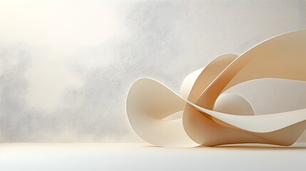 Poster - Elegant abstract background featuring organic curved shapes and subtle gradient transitions creating a serene contemplative and harmonious visual experience  The muted natural tones and blended