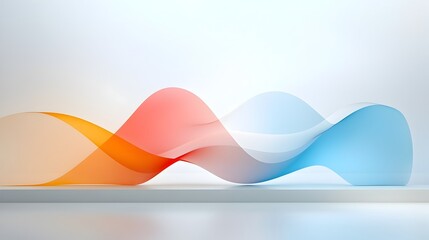 Aufkleber - Captivating abstract minimalist backdrop featuring smooth intertwined curves and a gradient color palette creating a fluid dynamic and contemporary visual aesthetic