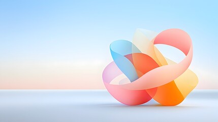 Aufkleber - Sleek and contemporary abstract backdrop featuring fluid intertwined gradient curves that create a minimalist and captivating visual composition