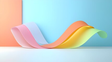 Fototapete - Fluid curves and soft gradient shades create a seamless abstract minimalist backdrop embodying motion and modern elegance through a harmonious contemporary visual composition