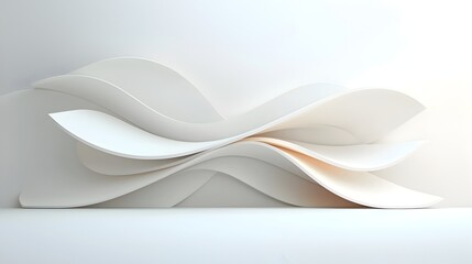 Poster - Graceful arcs and soft gradient layers blend together to form a seamless abstract background that captures a sense of motion and minimalist design
