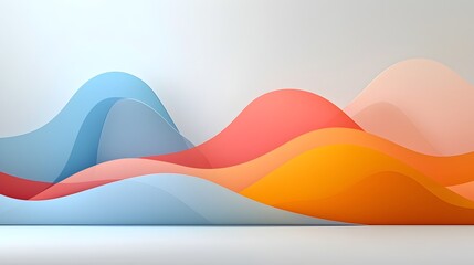 Poster - Harmonious Minimalist Abstract Background with Graceful Arcs and Fluid Gradients Blending Motion and Sleek Design in Seamless Harmony