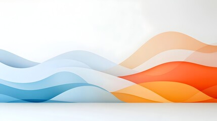 Fototapete - Seamless abstract background showcasing fluid motion through graceful arcs and soft gradient layers in a clean minimalist style  This contemporary digital artwork exudes a sense of harmony elegance