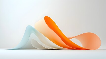 Fototapete - Smooth flowing arcs and soft gradient tones come together in this mesmerizing abstract backdrop highlighting the beauty of movement and minimalist design